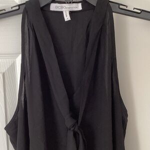 BCBGeneration Elegant Black V-Neck Blouse